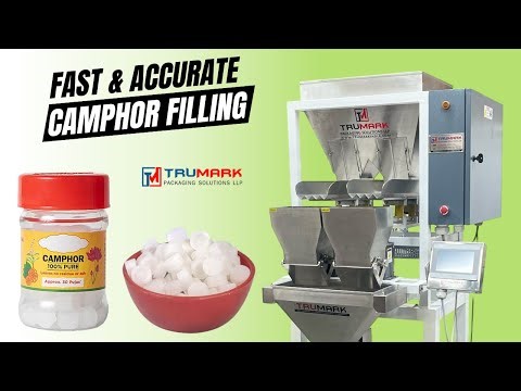 2-Head Linear Weigh Filler Machine for Camphor, Dhoop