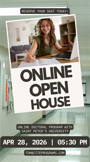 FREE virtual information session | Doctoral (EdD) program with Saint Peter's University.