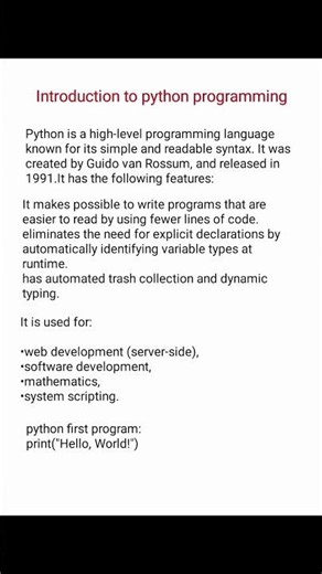 ###introduction to python####
