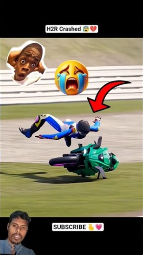Kawasaki Ninja H2r Bike Racing Live Crashing 🥺😰💔#ninjah2r #bikecrash #racing #motogp2026