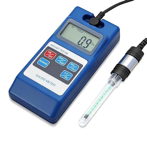 AMTAST Digital Tesla Meter Gaussmeter with 0-200mT/0-2000mT Range Gauss Meter with Accuracy ±1% (0~100mT)