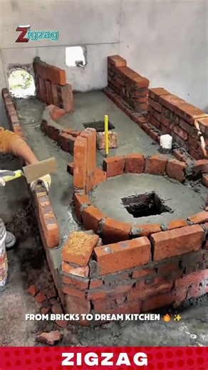 Hand - Built Brick Kitchen for Cooking and Food Preparation in Modern Homes