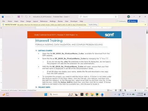 Shelly Cashman Excel 2019 | Module 9: SAM Project 1a Maxwell Training