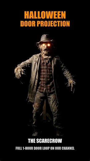 Halloween Door Projection: The Scarecrow 🌾 #halloween #shorts