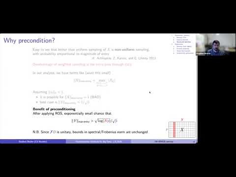 1W-MINDS, Jan 8: Stephen Becker (University of Colorado Boulder), Randomization methods for big-data