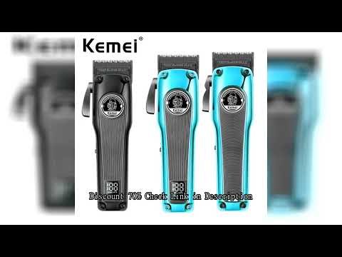 Kemei Barber Hair Clipper Brushless Motor Hair Trimmer Rechargeable Cordless Electric Taper Hair Cut