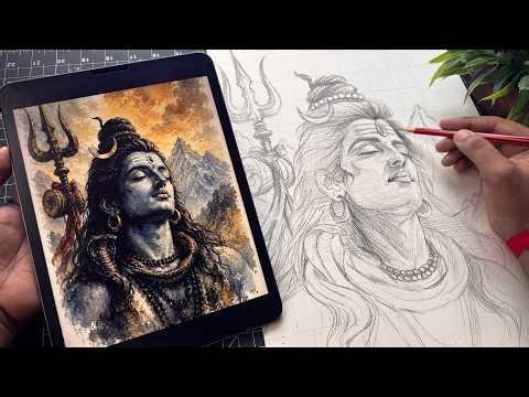 Mahadev Drawing, Lord Shiva Drawing, Outline Tutorial 😍