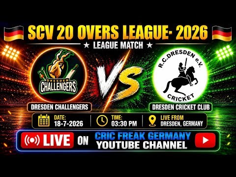 DRESDEN BLUES vs RCD STRIKERS 🇩🇪SCV T20 LEAGUES- 2026🇩🇪 #t20 #live #cricket #today #indvseng