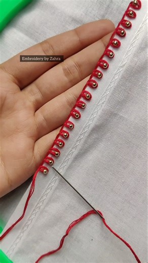 Simple easy border design #embroidery #shortsvideo #art #stitchtricks #needlework