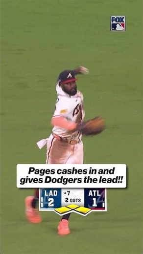 Andy Pages puts the Dodgers up 3-1! 🔥 #ladodgers #andypages #mlbonfs1 #atlbraves #baseball #playoffs