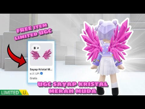 TUTORIAL FREE UGC LIMITED SAYAP KRISTAL MERAH MUDA || Roblox