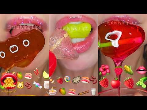 30 Minutes Of ASMR Satisfying Eating Emoji Food Challenge