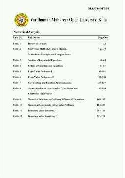 Msc Maths Numerical Analysis | VMOU Kota MAT-402 #mathswithjoshig