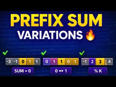 3 Prefix Sum Variations Every Interviewer Loves | Subarray Tricks
