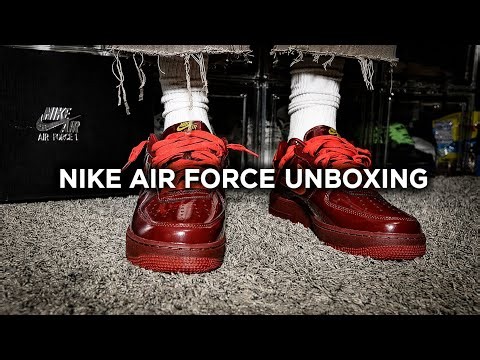 Patent Leather Dark Red & Orange Nike Air Force 1’s | Unboxing & On Foot Review!