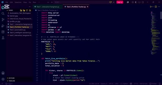 #python #pythonprogrammin #stockportfoliotracker #realtimestocktracker #stockmarket #finance #yahoofinance #yfinance #pandas #html #tailwindcss #javascript #webdevelopment #fullstackdevelopment… | Hina Shaheen
