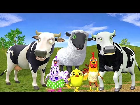 El Pollito pío 3d - el Toro y el Tractor de la Granja el Pollito y el Tractor de la Granja
