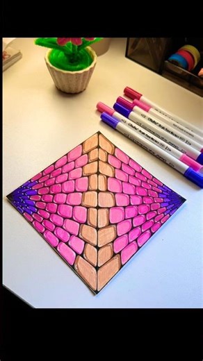 This 3D brick pattern illusion will trick your eyes 👀✨ #shorts