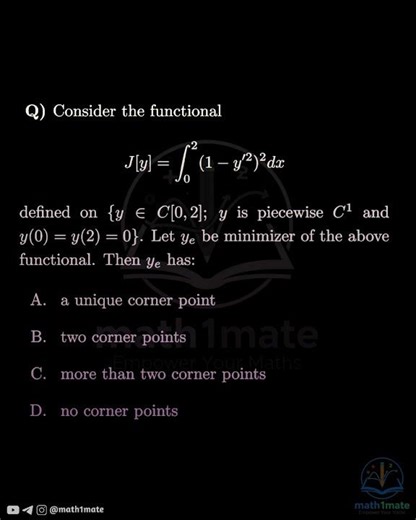 CSIR NET 🔥 Calculus of Variations Trick | Corner Points Question!