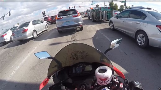 Emergency braking prevents collision with stopped traffic