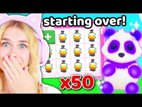 Starting Over With 50 Super Age Potions In Adopt Me!