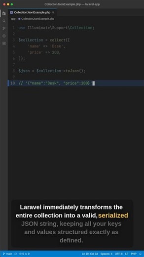 Convert Collections to JSON in Laravel