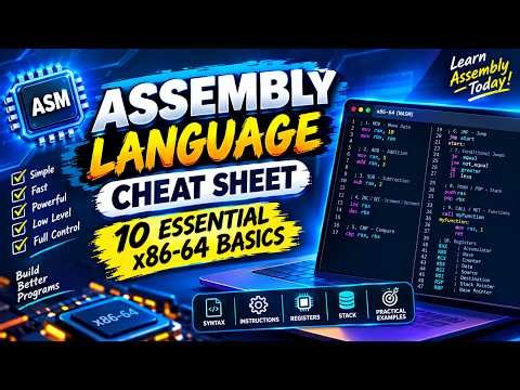 Assembly Language Cheat Sheet | 10 Essential x86-64 Basics for Beginners