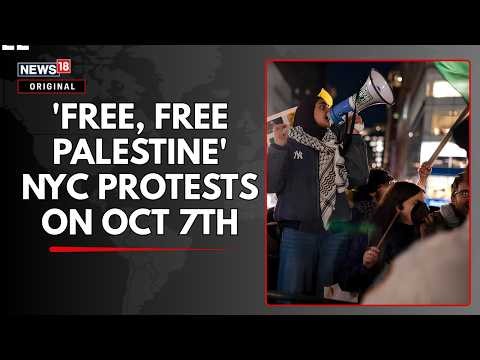 October 7th Anniversary | Pro-Palestine Protest Erupts Outside NYC City Hall | Israel Gaza War |N18G