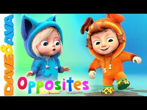 🫣 Opposites for Kids | Nursery Rhymes Educational Songs for Toddlers | Dave and Ava 🫣