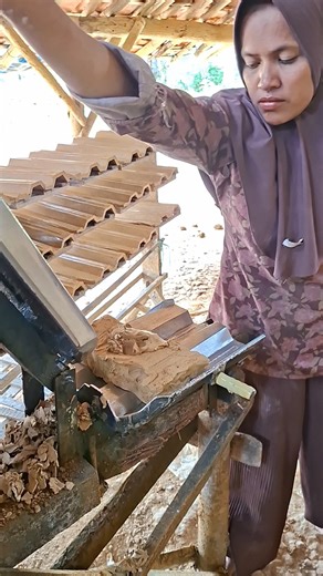 roof tile making process #trending #creative #woodworking #construction #machine #fast