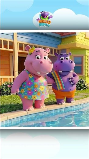 Swimming Song with Hippo and Hippie! #shorts #kidssongs #hellohippo #hooplakidz