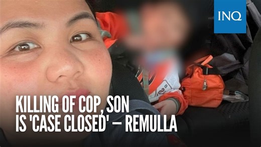 The killing of Police Senior Master Sgt. Diane Mollenido and her son, John Ysmael, is now considered “case closed,” according to Interior Secretary Jonvic Remulla. READ: https://newsinfo.inquirer.net/2176792/killing-of-cop-son-is-case-closed-remulla | INQUIRER.net