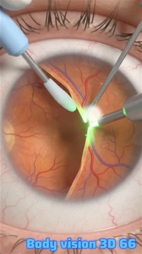 Retinal Surgery in 3D! How Surgeons Repair the Retina #sorts #bodyvision #3dmedical #humanbody