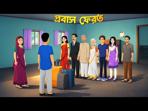 প্রবাস ফেরত | Bengali Family Moral Story | Golpo Konna Cartoon