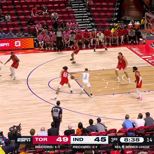Nimari Burnett with the two-hand slam 🔥TOR/IND NBA Summer League action is LIVE on ESPN2!
