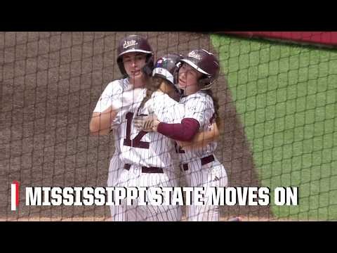 TOP DAWG 🔥 Mississippi State overwhelms Oklahoma to advance to the WCWS | ESPN College Softball