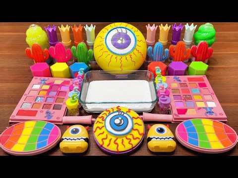 Slime Mixing Pastel Ombre Glossy Slime With Clay & Glitter Sounds #156