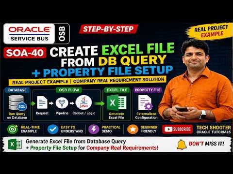 SOA-40 Create Excel File from DB Query + Property File Setup Real Project Example| Part-1