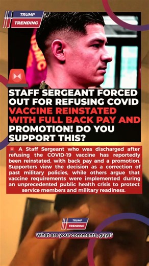 Staff Sergeant Reinstated After COVID Vaccine Dispute With Back Pay And Promotion #BreakingNews #USN