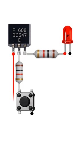 BC547 Press ON/OFF LED Switch Circuit | Simple DIY Electronics Project