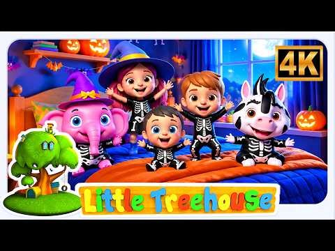 Five Skeletons Halloween Song & Spooky Cartoon Video for Kids