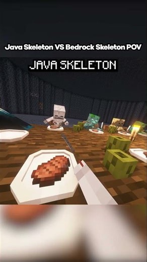 Minecraft POV: Java Skeleton VS Bedrock Skeleton Meme 2