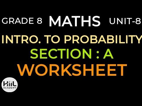 Grade 8 Maths | Unit 8: Introduction to Probability | Solved Worksheet 