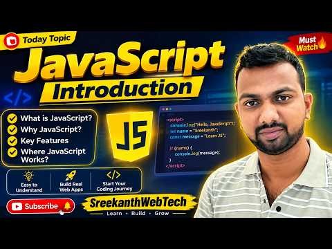 JavaScript Introduction | Learn JavaScript from Scratch | SreekanthWebTech