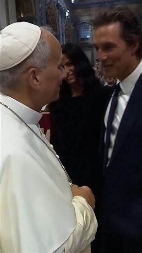 Pope Leo meets with Matthew McConaughey