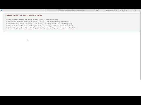 Numbers, Strings, and Money_training