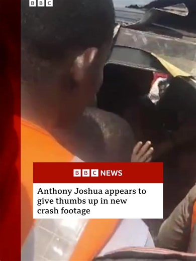 New footage provided to the BBC shows Joshua in the back left seat of the vehicle he was travelling in. #AnthonyJoshua #Nigeria #Boxing #BBCNews
