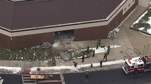 Chopper 2 is over a school in Elizabeth, N.J. where a car crashed into a school. Watch more local news here: https://cbsloc.al/3HzzaO3 | CBS New York