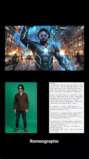 AI Superhero Transformation vs Alien Attack