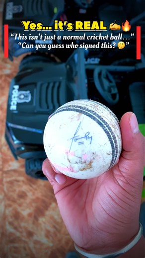 This Cricket Ball Has a SECRET Signature 🤯 #cricket #shorts